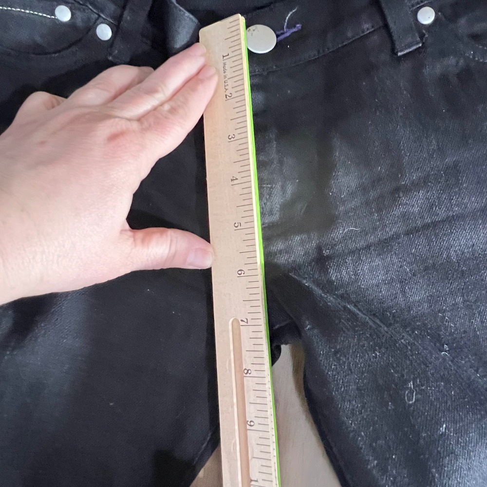 DENIM BY VICTORIA BECKHAM Black Cotton Blend Straight Leg Jeans Women Sz 28 READ - Picture 13 of 14